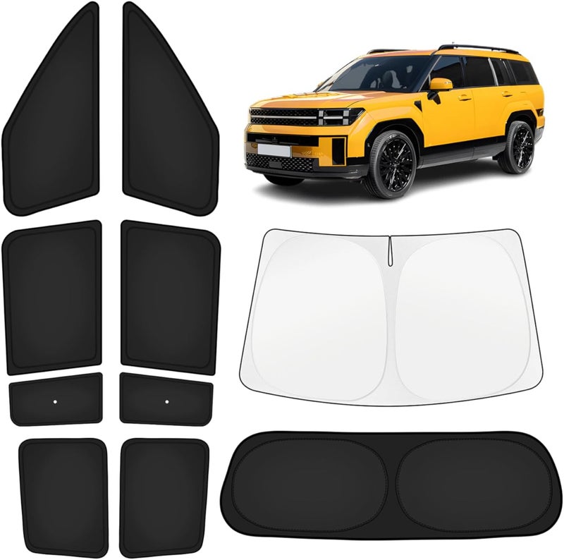 KUST Car Window Shades for Hyundai Santa Fe 2024-2025 2026 Windshield Sun Shade Side Window Cover UV Block Privacy Protection Santa Fe Accessories for Camping Blackout Rear Back Full Set 10PCS - Image 1